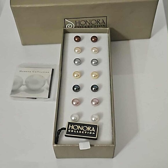 Honora Jewelry - 7 pairs Honora pearl earrings
